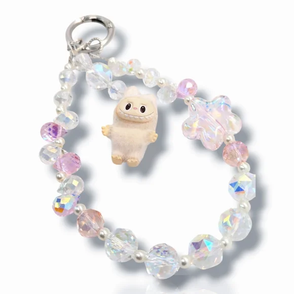 Crystal Beaded Labubu Monster Phone Charm - Picture 3 of 4